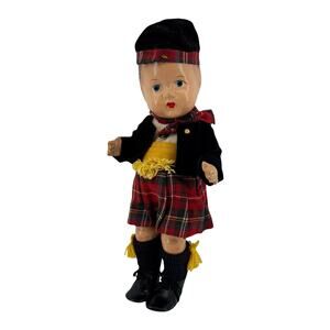 Antique Scottish Doll Reliable Made in Canada Highland Laddie 1930s